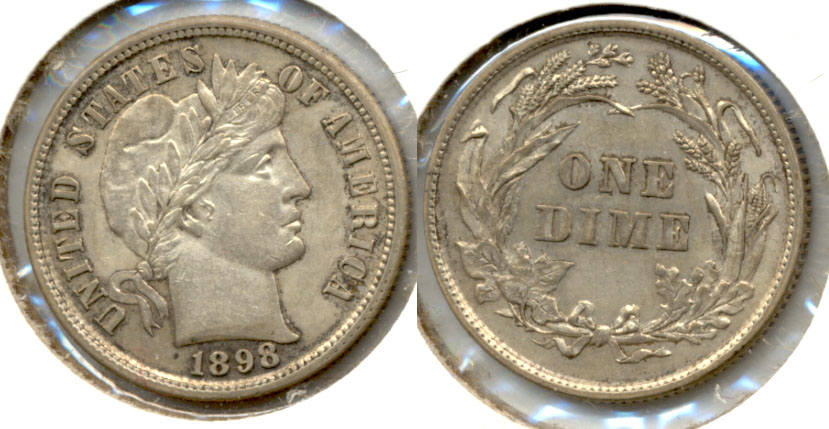 1898 Barber Dime AU-58