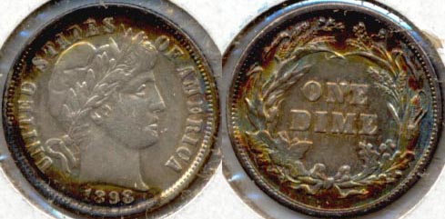1898 Barber Dime EF-40