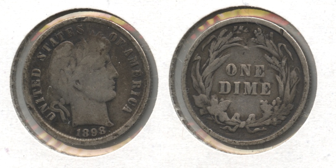 1898 Barber Dime Good-4 #a