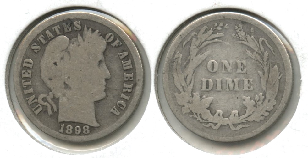 1898 Barber Dime Good-4 #e