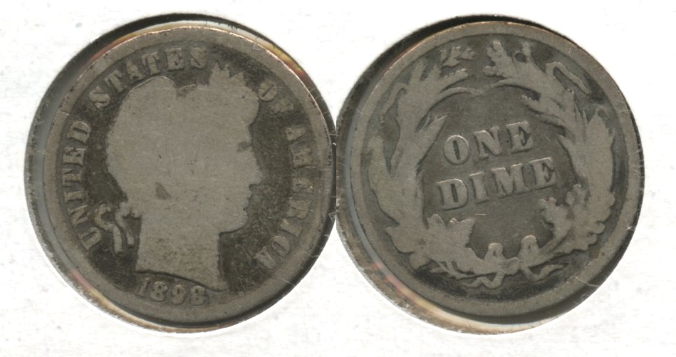 1898 Barber Dime Good-4 #g