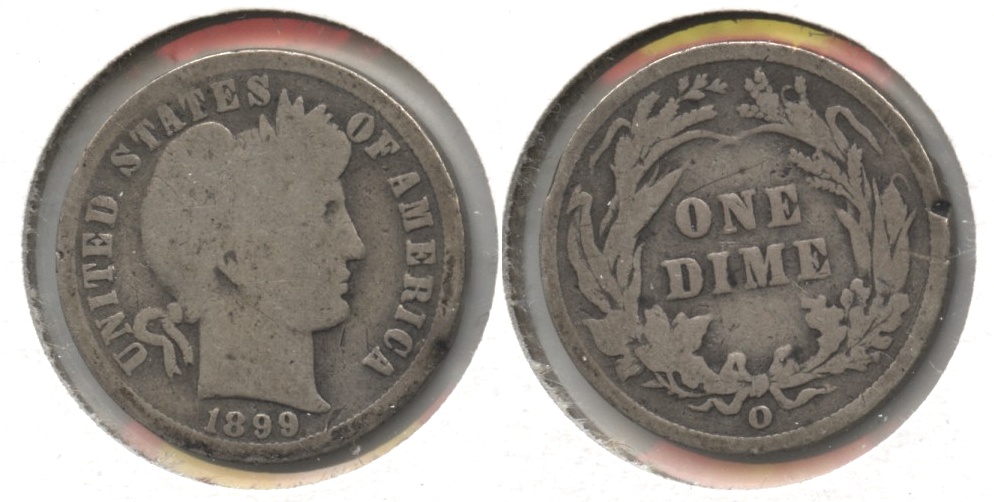 1899-O Barber Dime Good-4 #a Rim Bump