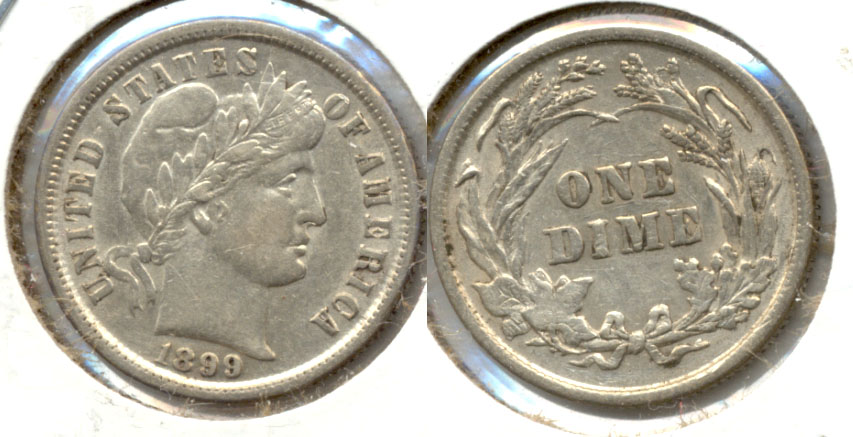 1899 Barber Dime AU-50