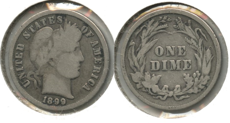 1899 Barber Dime Good-4 #c