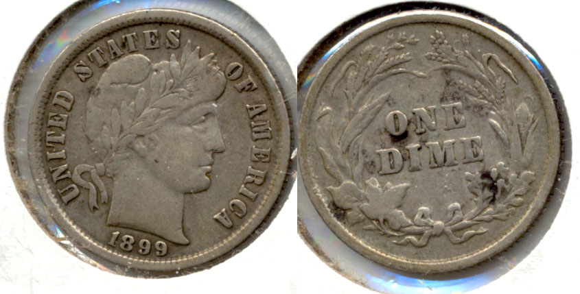 1899 Barber Dime VF-20 a
