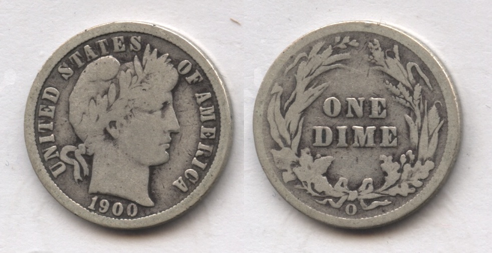 1900-O Barber Dime Good-6