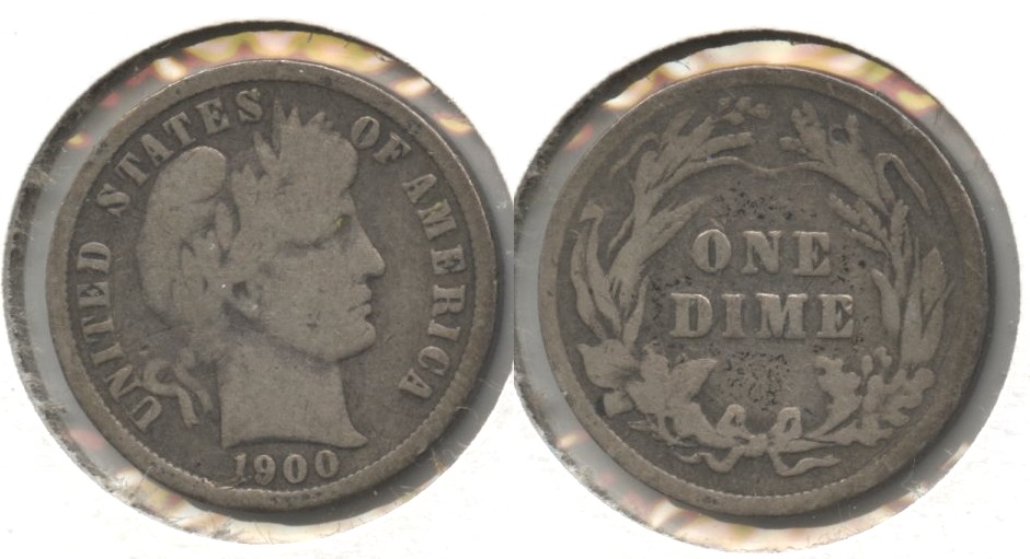 1900 Barber Dime Good-4 #f