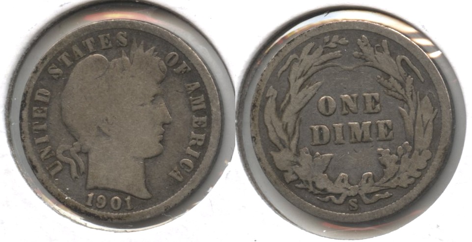 1901-S Barber Dime Good-4