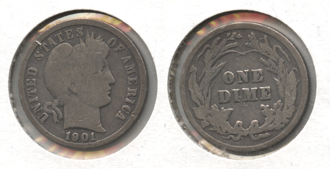 1901 Barber Dime Good-4 #b