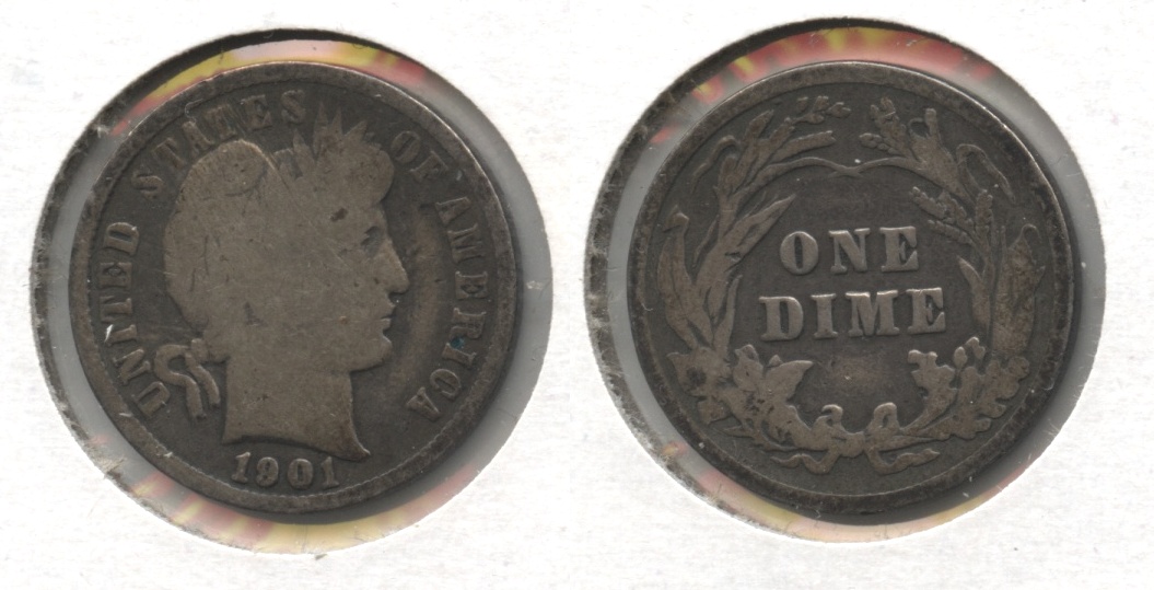 1901 Barber Dime Good-4 #g