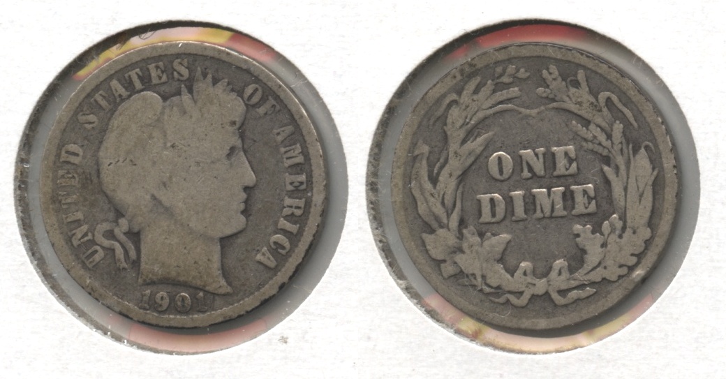 1901 Barber Dime Good-4 #h