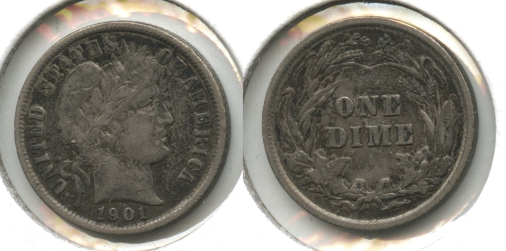1901 Barber Dime VF-20 #b