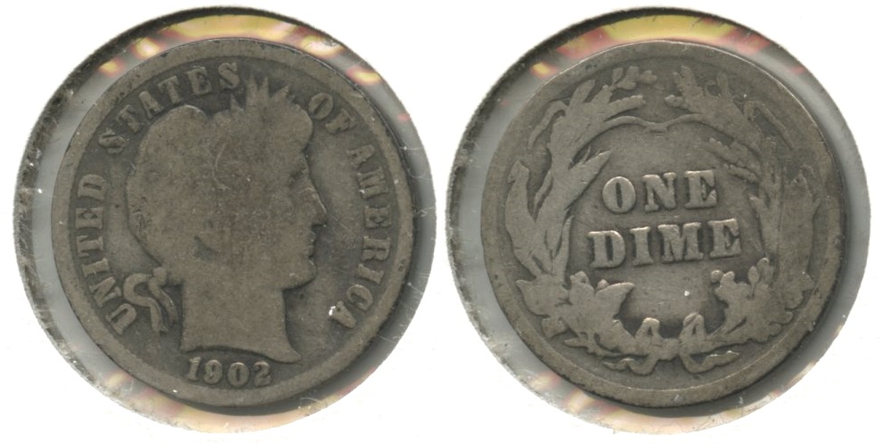 1902 Barber Dime Good-4 #d