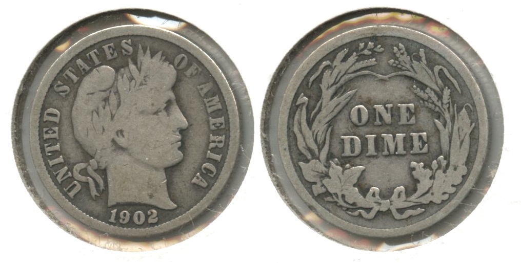 1902 Barber Dime Good-4 #e