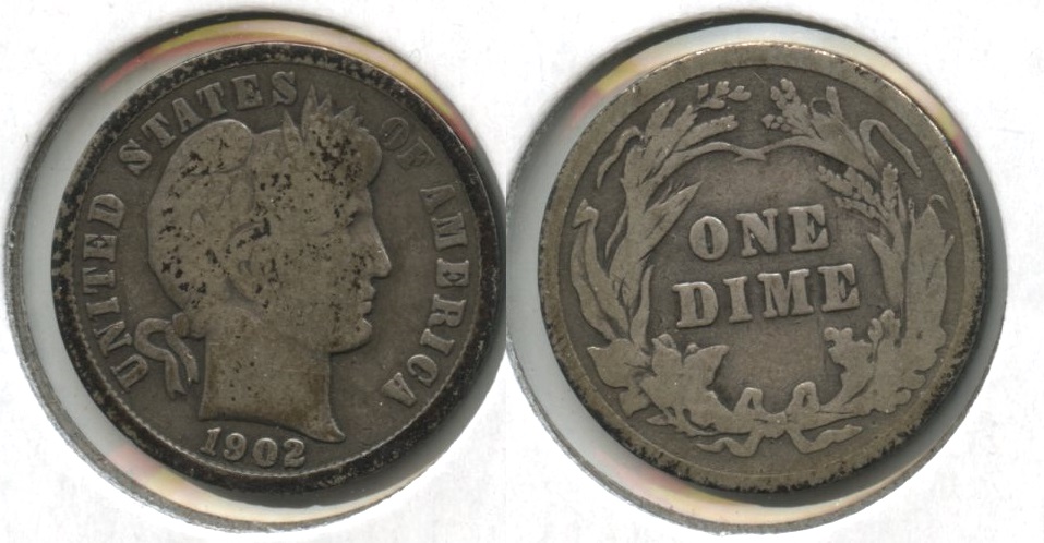 1902 Barber Dime Good-4 #g