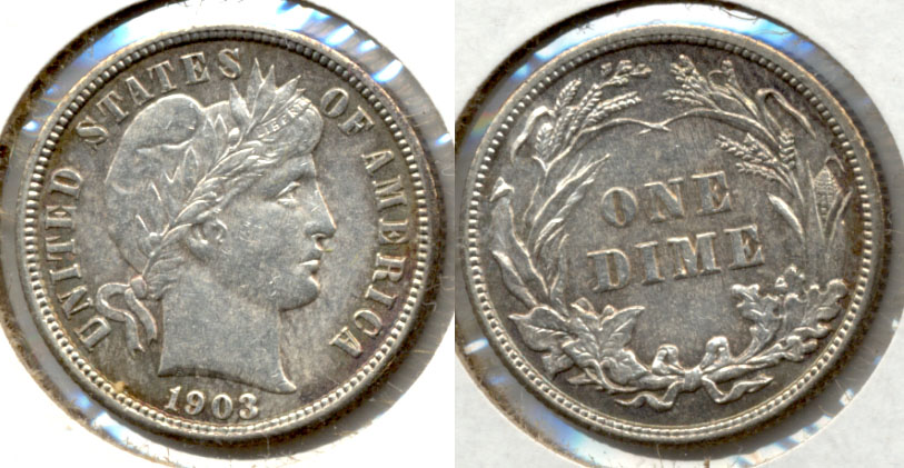 1903 Barber Dime AU-50