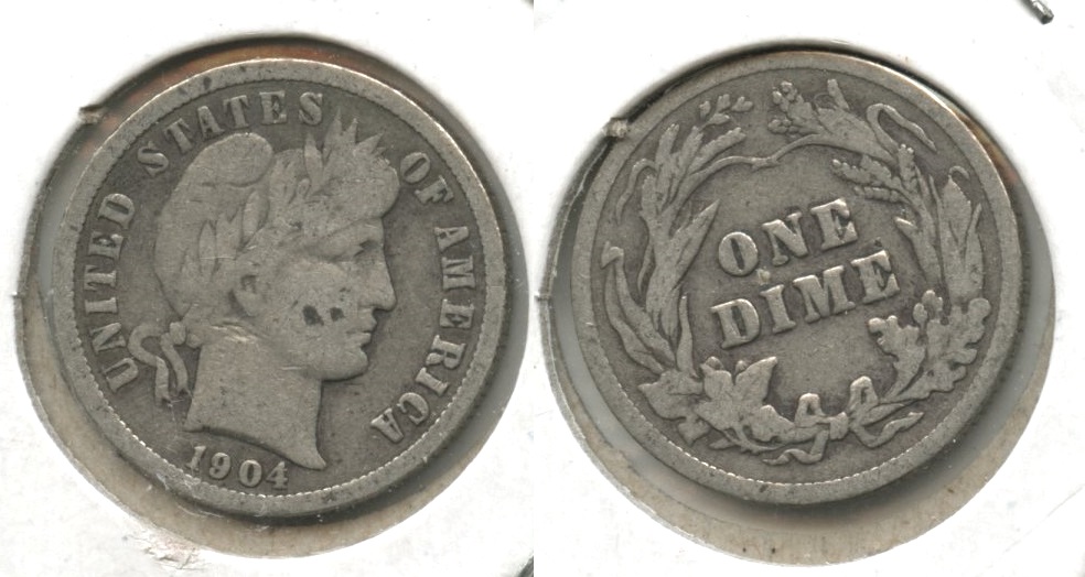 1904 Barber Dime Good-4 #d