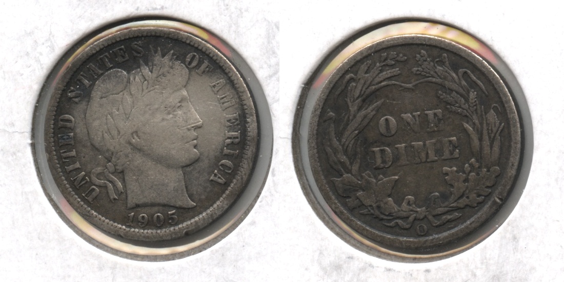1905-O Barber Dime Fine-12 #a