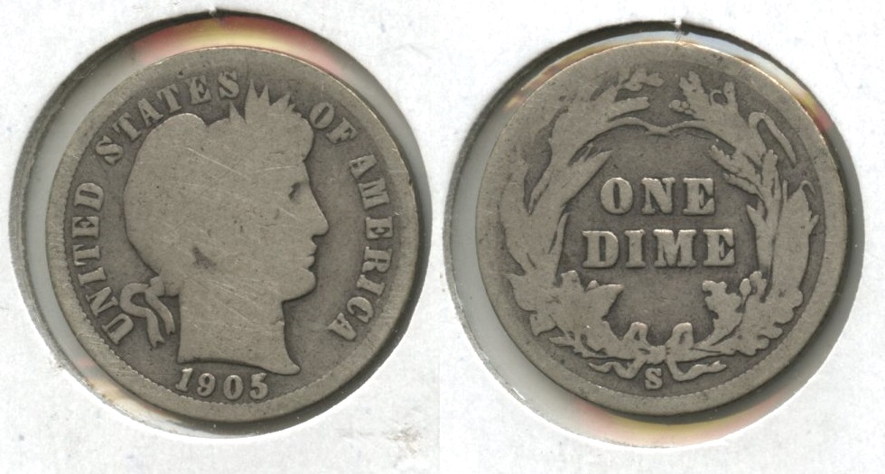 1905-S Barber Dime Good-4 #g