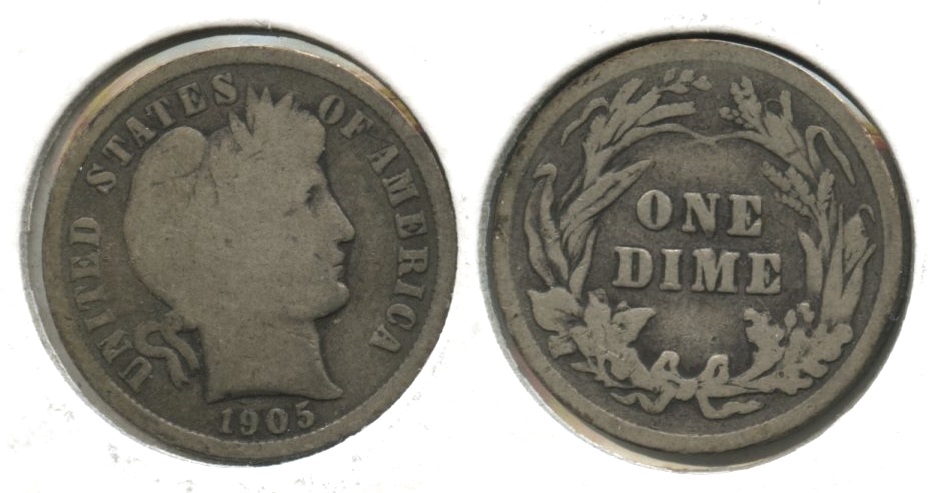 1905 Barber Dime Good-4 #e