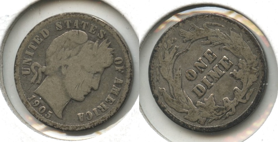 1905 Barber Dime Good-4 #g