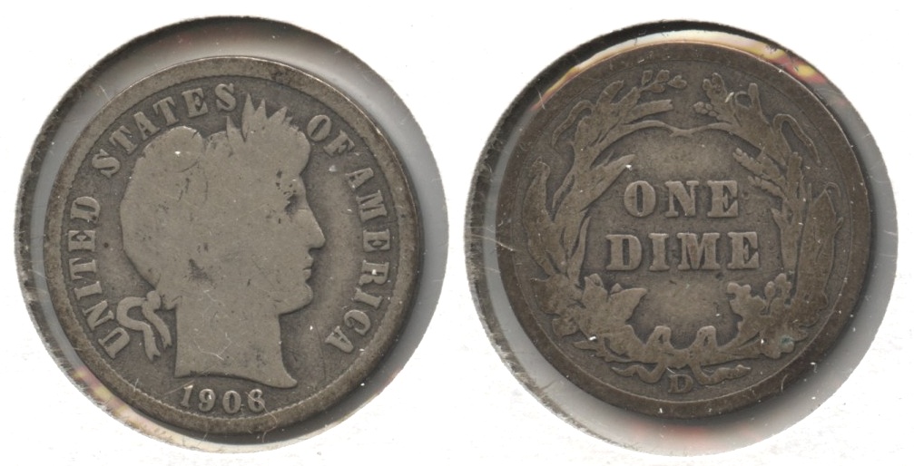 1906-D Barber Dime Good-4