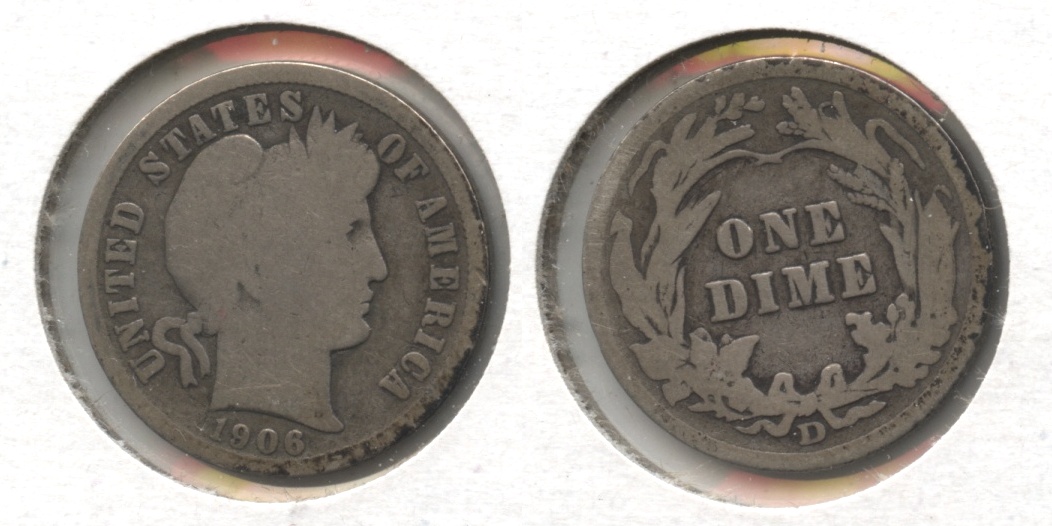 1906-D Barber Dime Good-4 #a