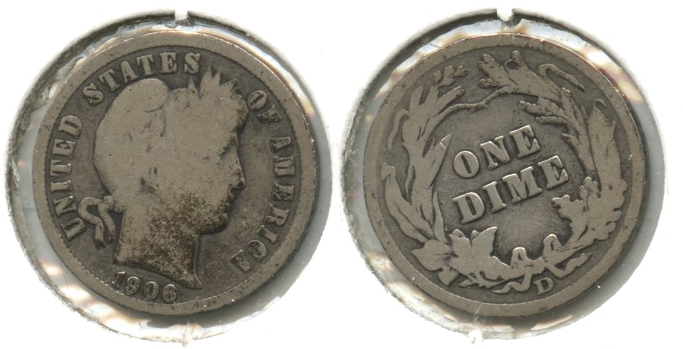 1906-D Barber Dime Good-4 #c