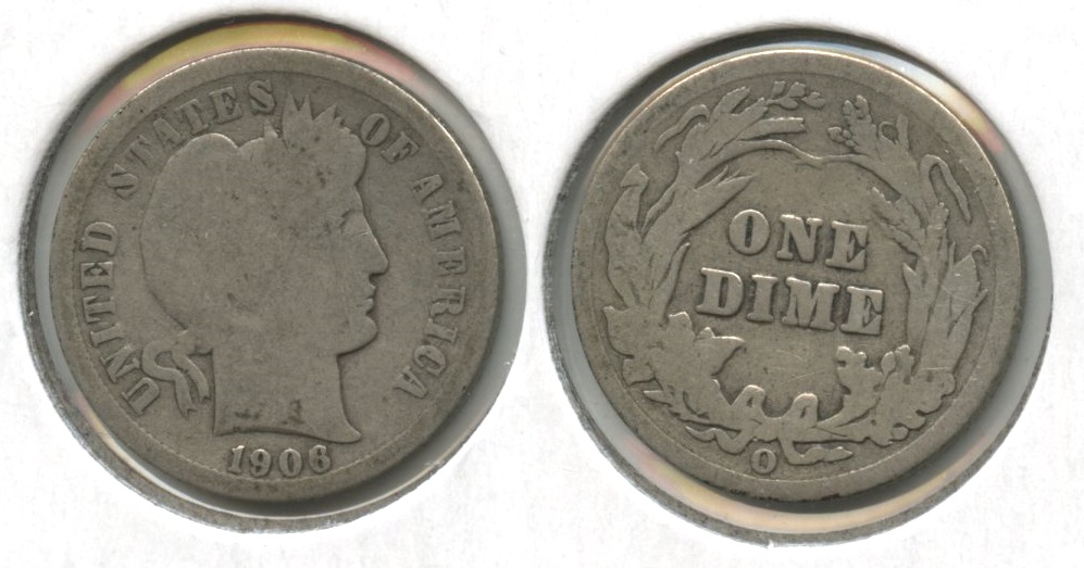 1906-O Barber Dime Good-4 #c