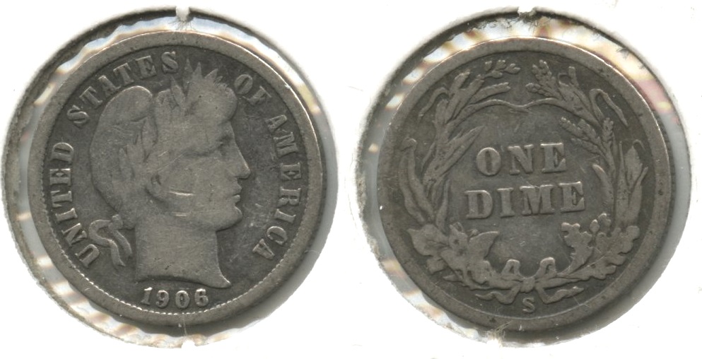 1906-S Barber Dime Good-4 #b
