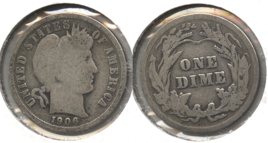 1906 Barber Dime Good-4 #b