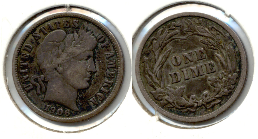 1906 Barber Dime VF-20 a