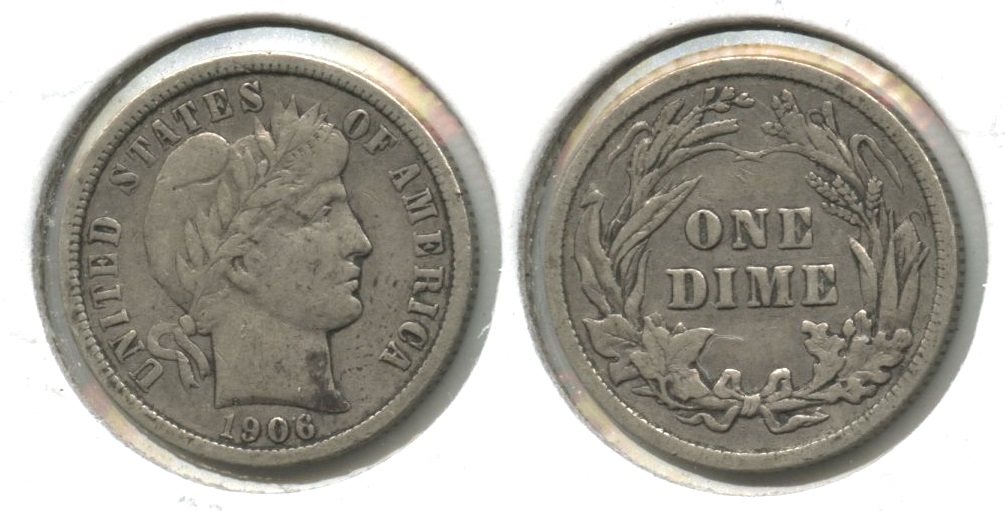 1906 Barber Dime VF-20 #c