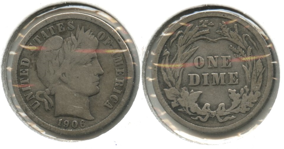 1906 Barber Dime VG-8