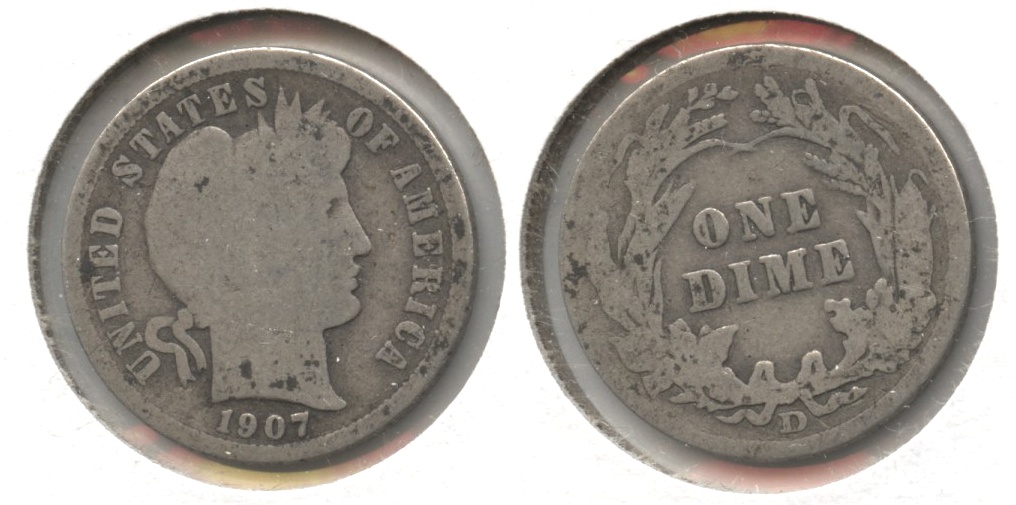1907-D Barber Dime Good-4