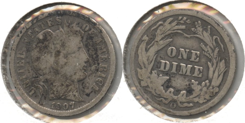 1907-O Barber Dime Good-4 #b