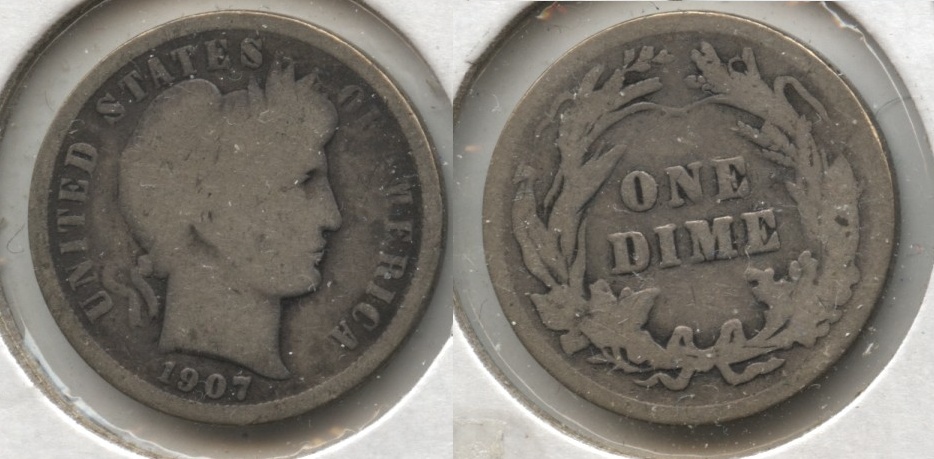 1907 Barber Dime Good-4