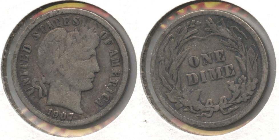 1907 Barber Dime Good-4 #c