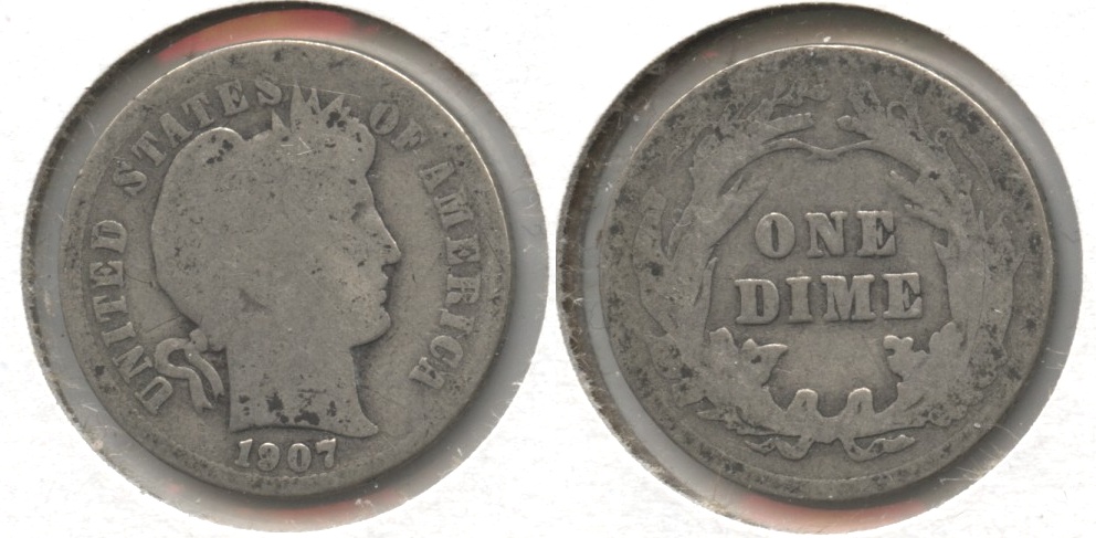 1907 Barber Dime Good-4 #g