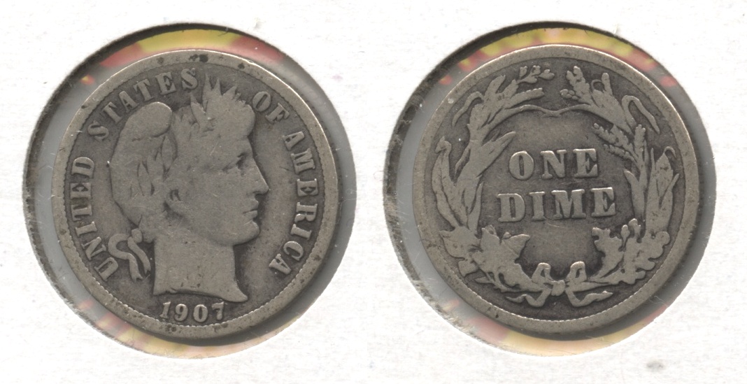 1907 Barber Dime Good-6