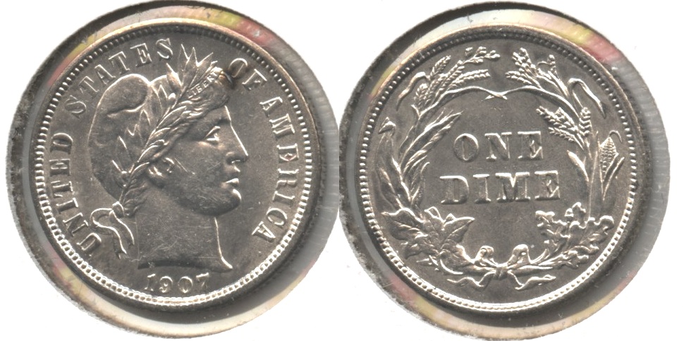 1907 Barber Dime MS-60