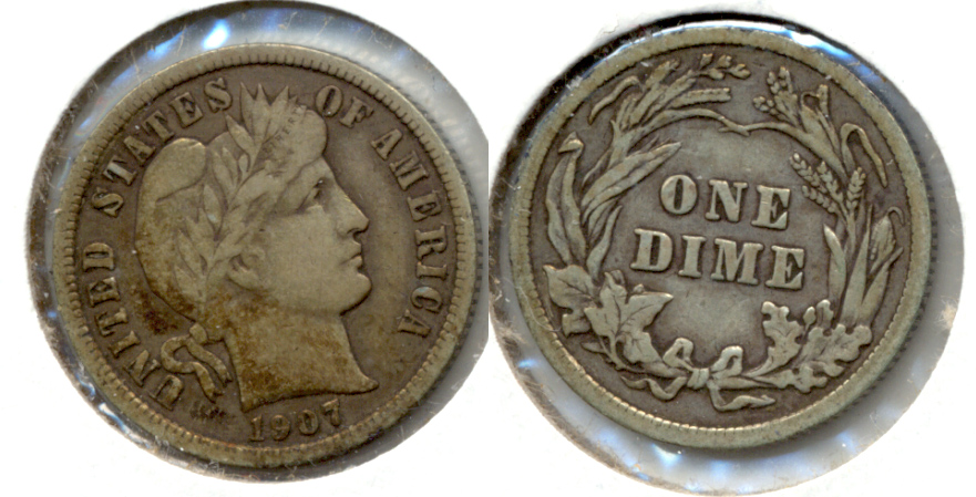 1907 Barber Dime VF-20 b