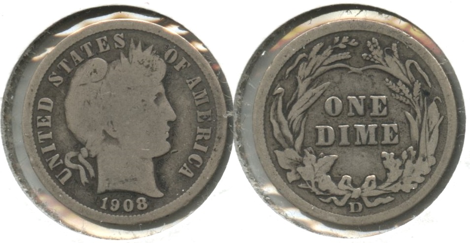 1908-D Barber Dime Good-4 #d