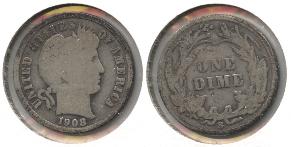 1908-S Barber Dime Good-4