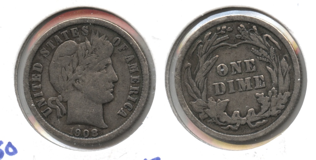 1908 Barber Dime Fine-12