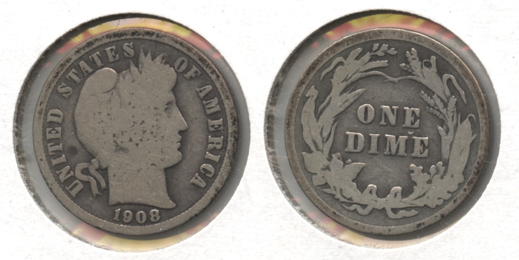 1908 Barber Dime Good-4