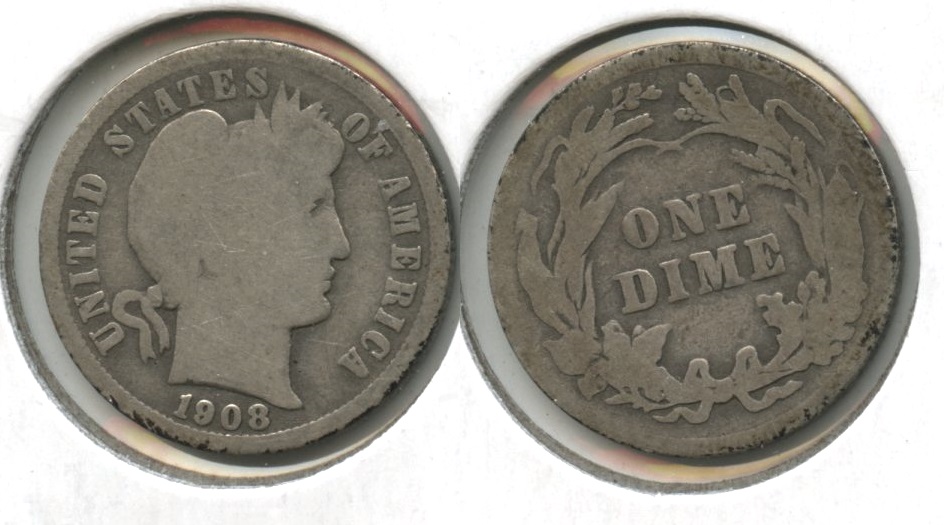 1908 Barber Dime Good-4 #d