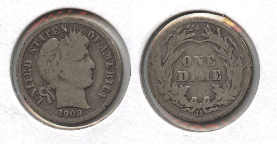 1909-D Barber Dime Good-4 #a