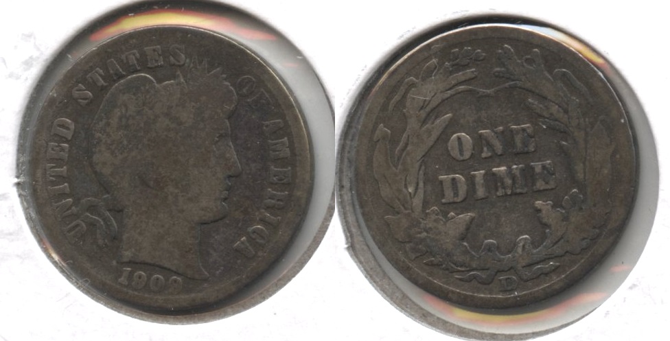 1909-D Barber Dime Good-4 #b