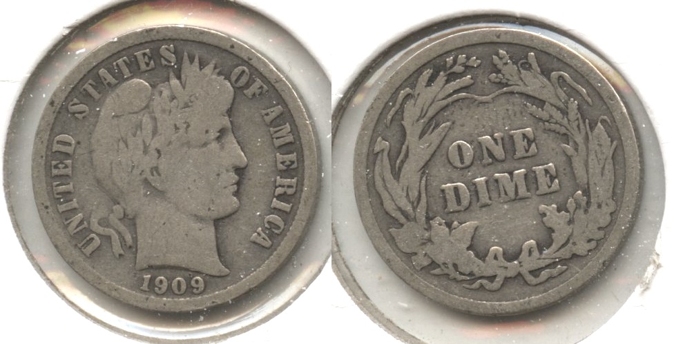 1909 Barber Dime Good-4 #f